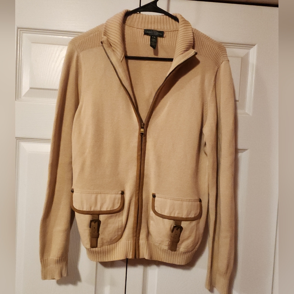 Ralph Lauren Tan Zip-Up Sweater